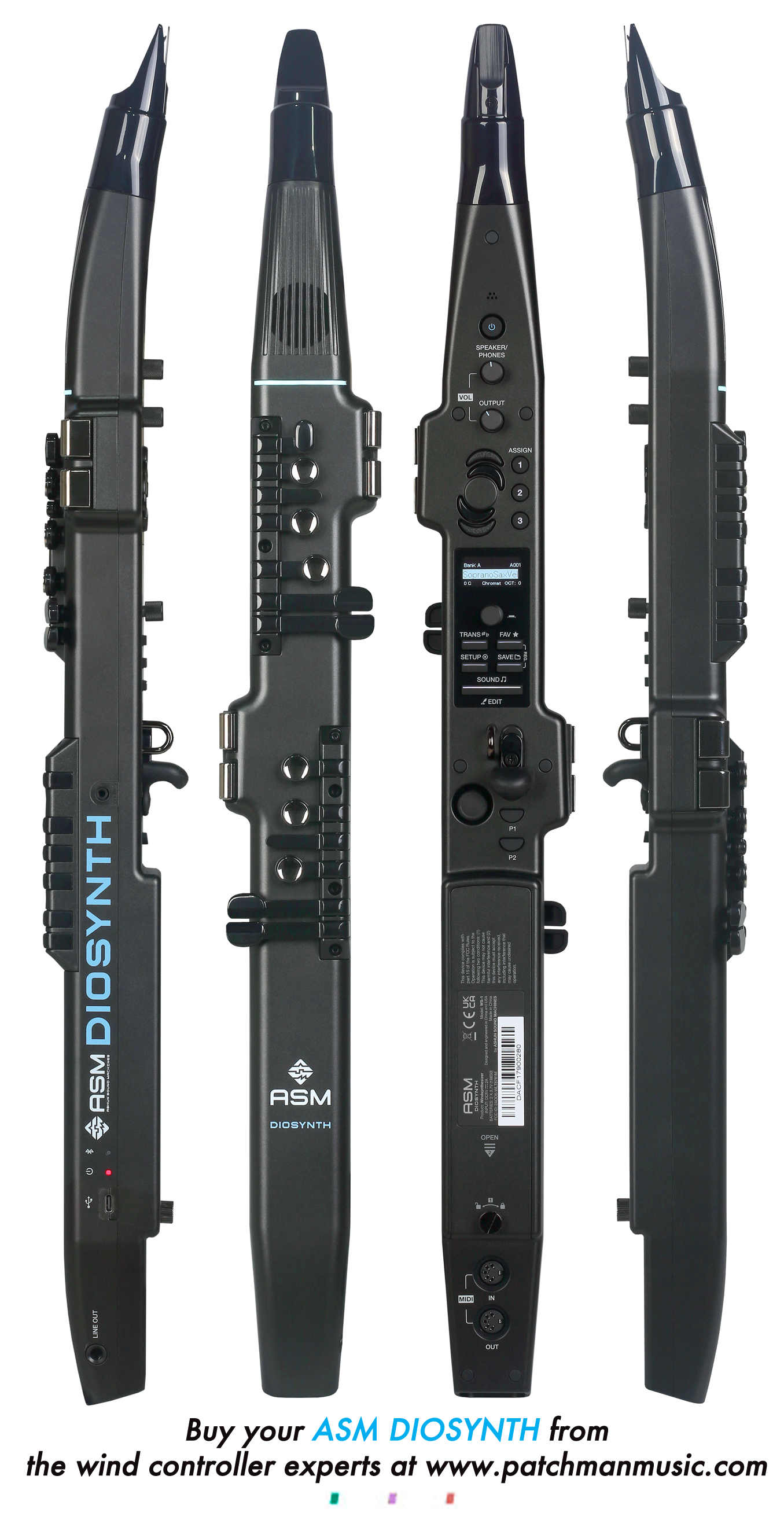 ASM Diosynth Ashun Sound Machines Roland Brisa AE-Brisa Aerophone Pro Flute wind controller AE-30 AE30 AE-20 AE20 AE-20SC AE20-SC AE-05 AE05 mini GO gig rig Yamaha wx5 Akai EWI EVI Greaten Robkoo Patchman Music Brecker