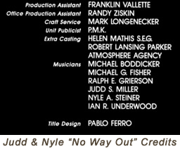 Judd Miller "No Way Out" Movie Screen Musician Credits