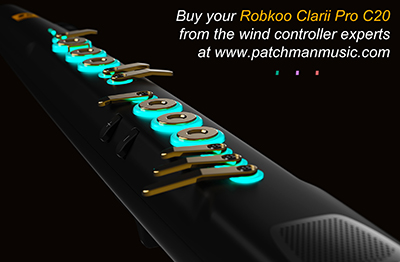 Robkoo Clarii PRO C20 C-20 Clarii mini for sale at wind controller wireless Akai ewi4000s ewi usb at Patchman Music