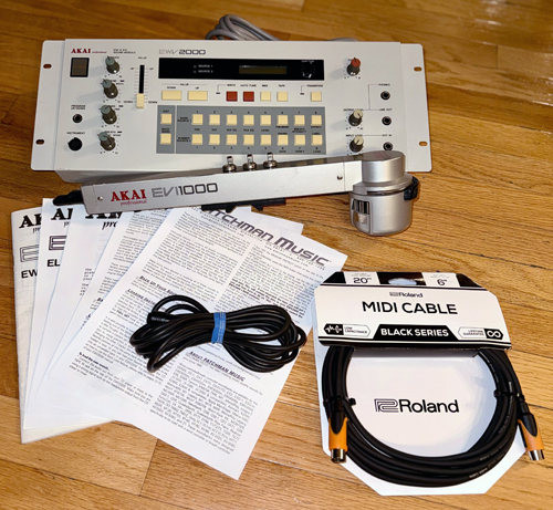 used Akai EVI1000  EVI-1000 EVI 1000 EWV2000 EWV-2000 Steiner Midi EVI trumpet style wind controller at Patchman Music